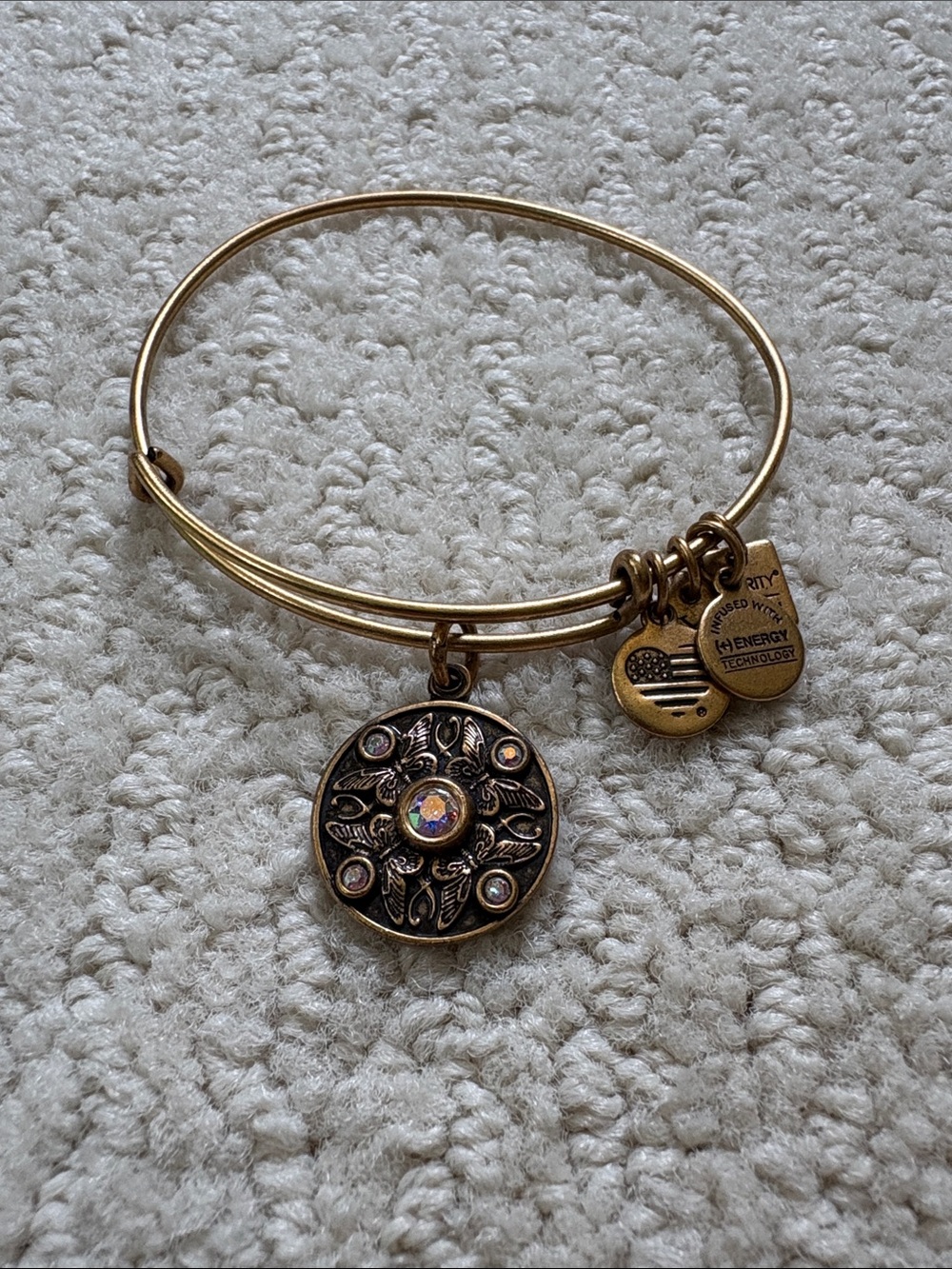 Gold Alex and Ani Wings of Change Bracelet
